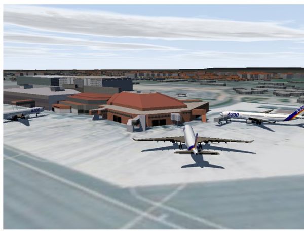 Virutal mock-up of the Toulouse Blagnac airport